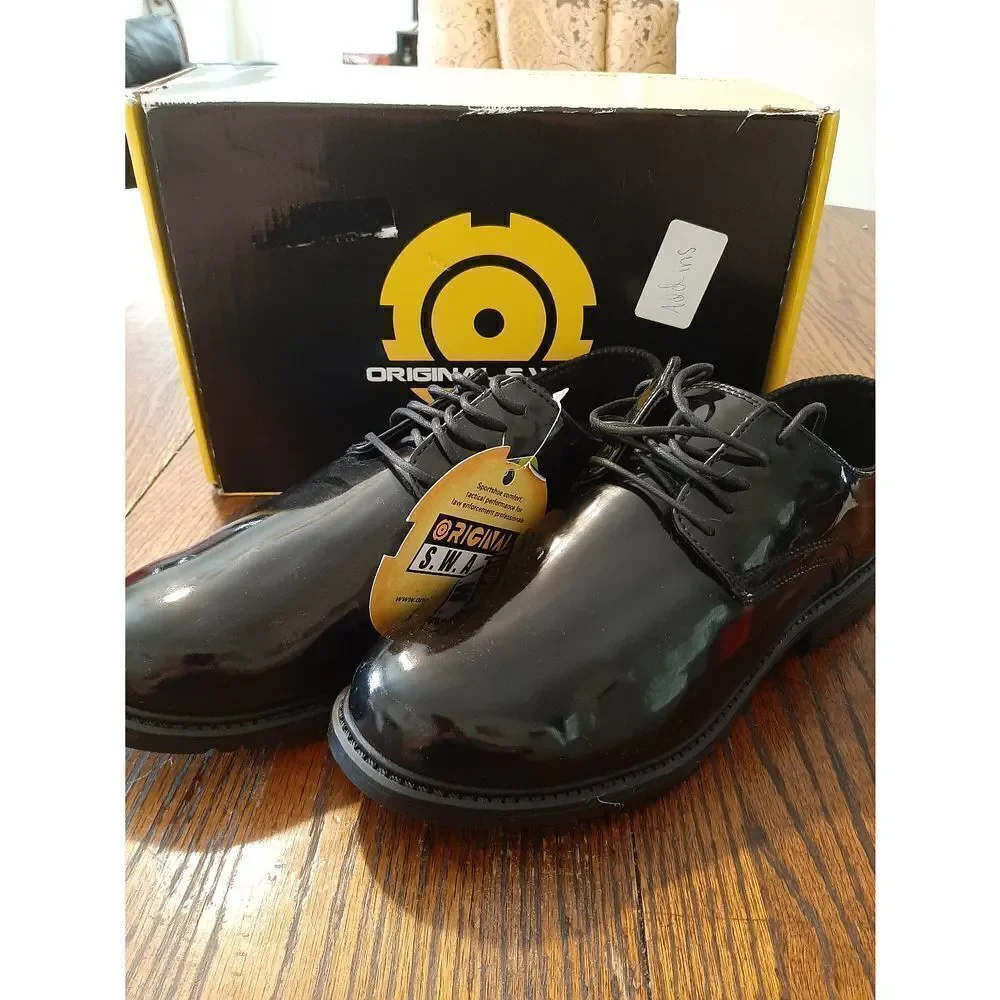 New Men's Size 9W Black Original S.W.A.T. Classic Dress Oxford Work Shoes